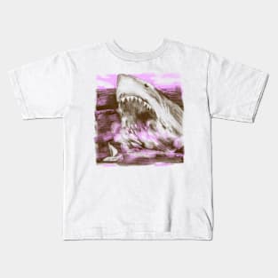 Pink purple shark Kids T-Shirt